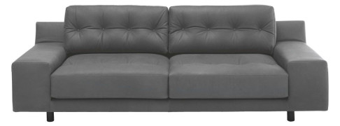 Серый кожаный диван